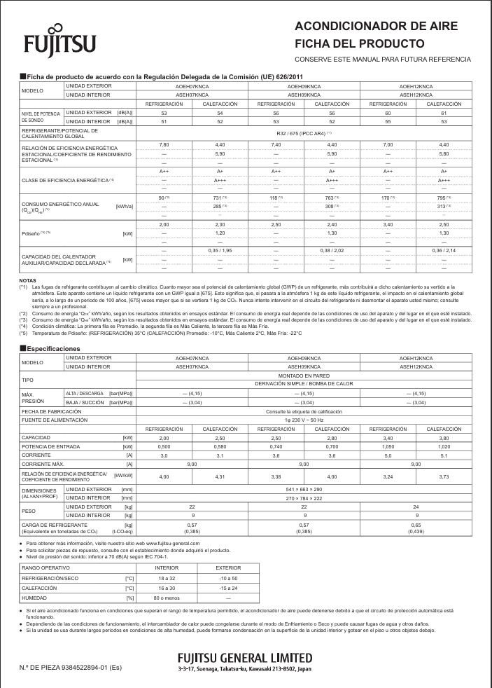 Fujitsu - Kit inverter KM/KN